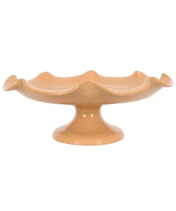 Claudia Wavy Footed Bowl in Terracotta