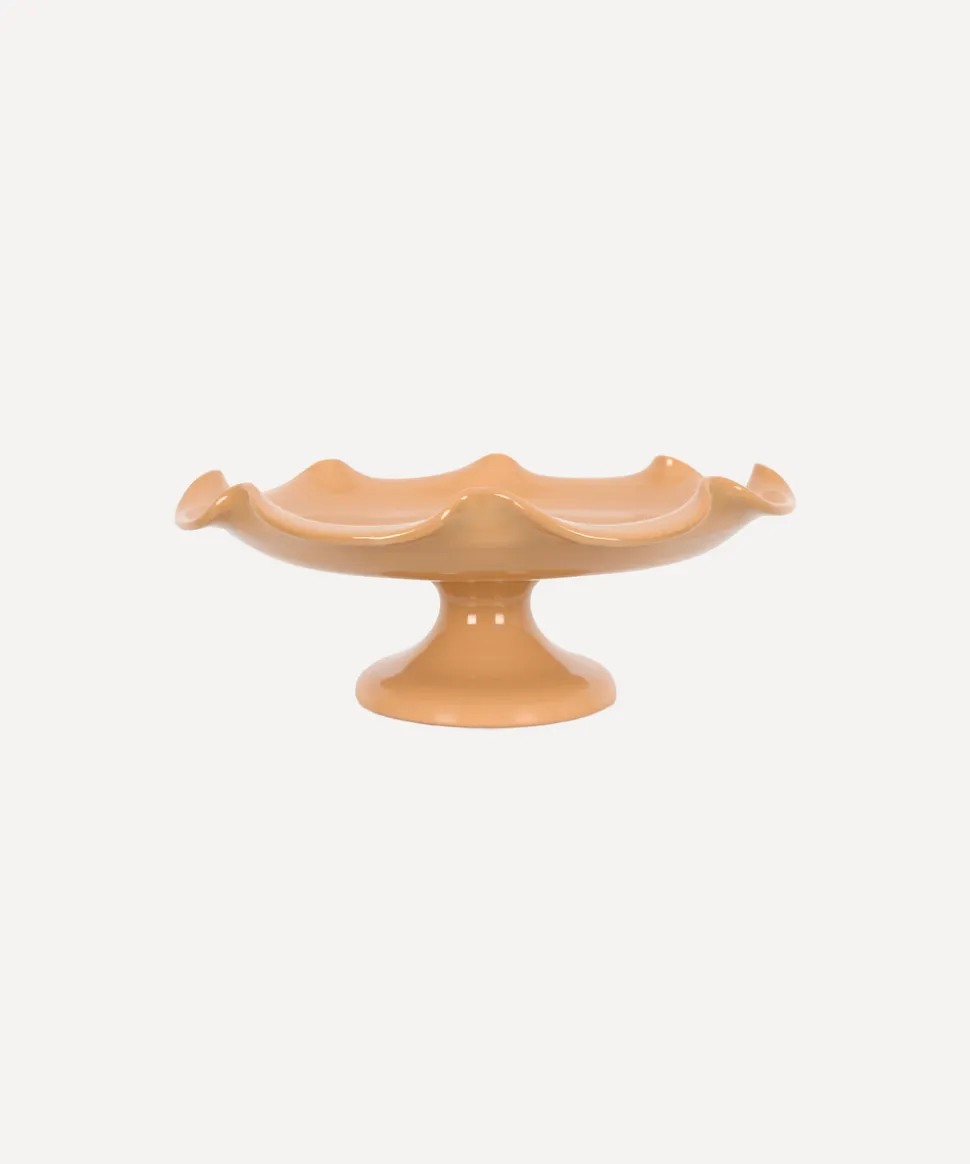 Claudia Wavy Footed Bowl in Terracotta