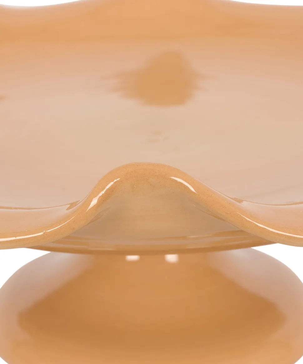 Claudia Wavy Footed Bowl in Terracotta