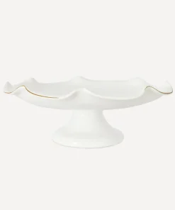 Claudia Wavy Footed Bowl in White