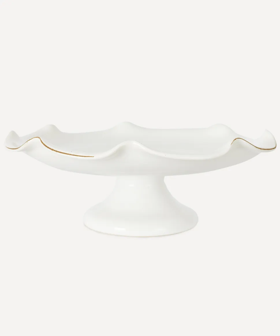 Claudia Wavy Footed Bowl in White