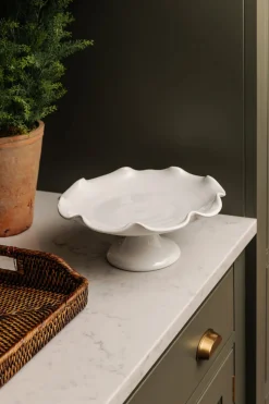 Claudia Wavy Footed Bowl in White