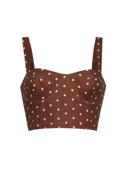Claudine Top in Dots Khaki
