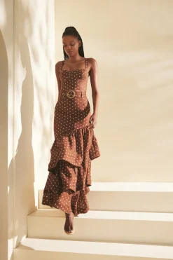 Claudine Top in Dots Khaki