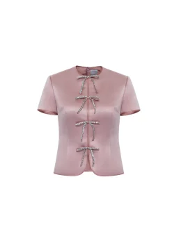 Claudine Top Pale Pink Duchesse