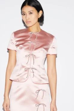 Claudine Top Pale Pink Duchesse
