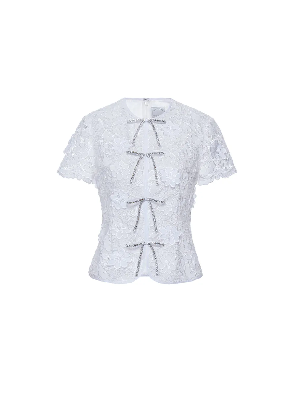 Claudine Top White Embroidered Cotton