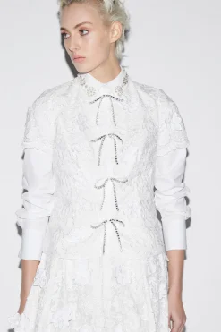 Claudine Top White Embroidered Cotton