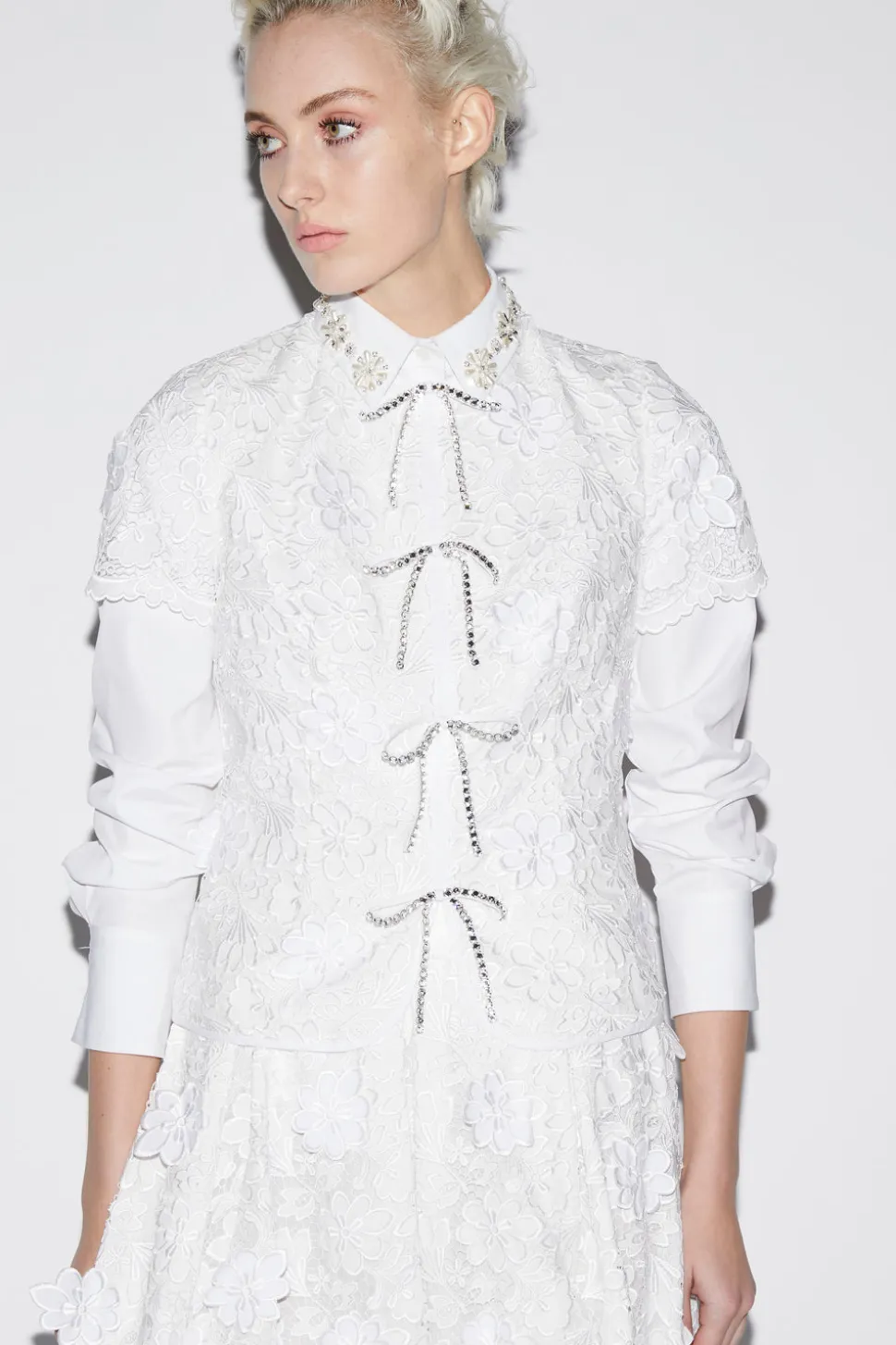 Claudine Top White Embroidered Cotton