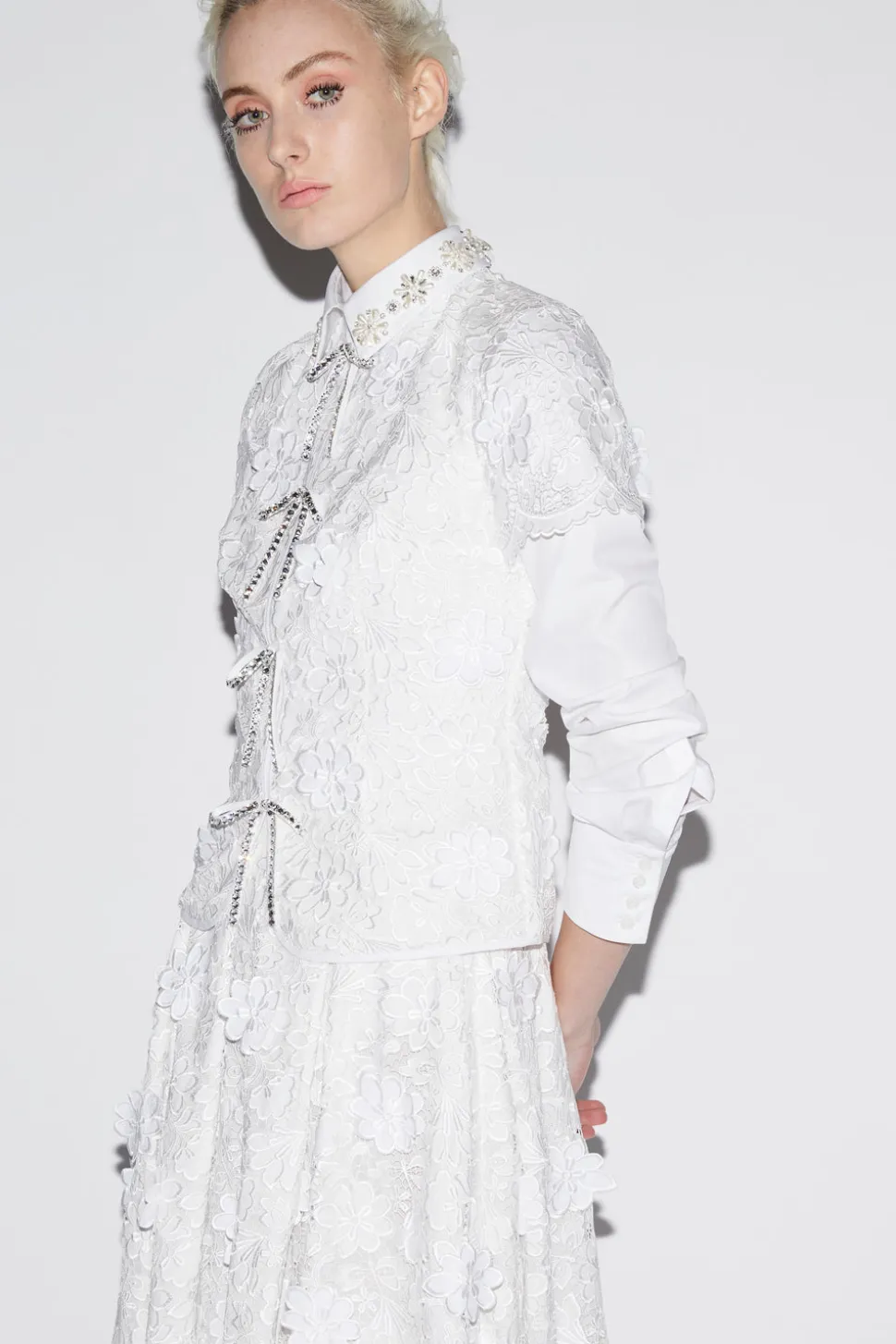 Claudine Top White Embroidered Cotton