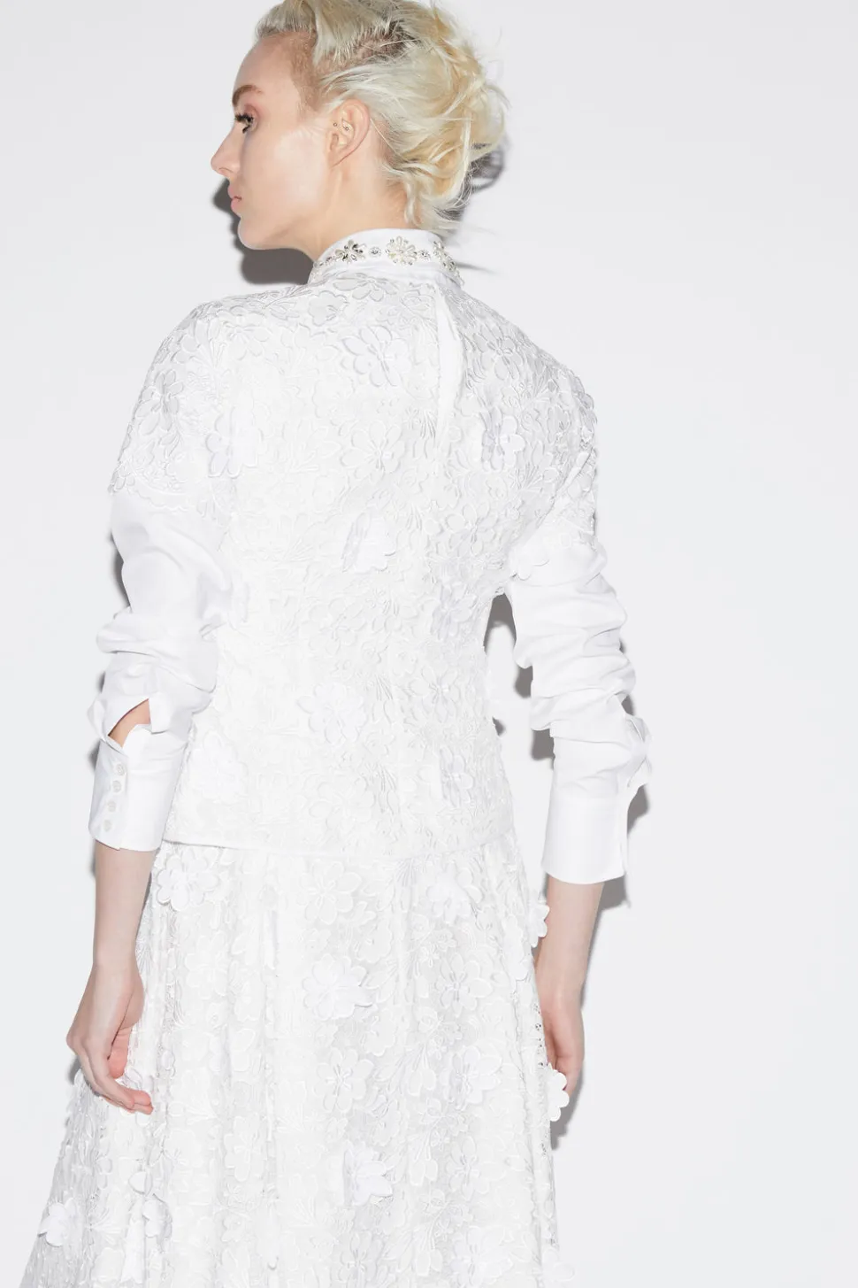 Claudine Top White Embroidered Cotton