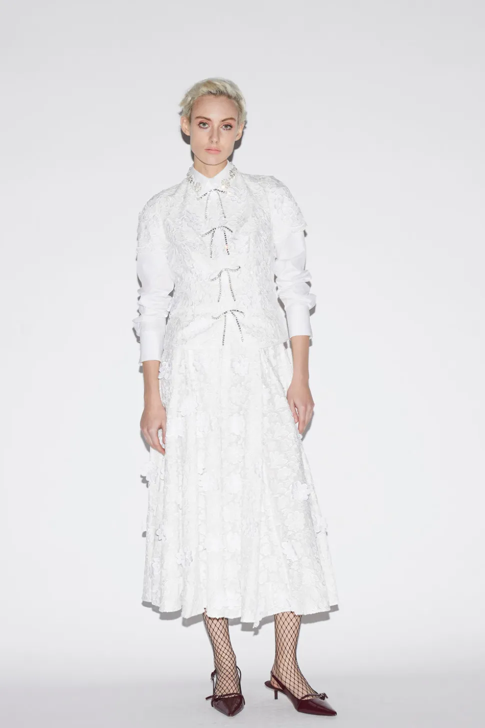 Claudine Top White Embroidered Cotton