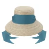 Clematis Bucket Hat With Wide & Short French Blue Grosgrain Ribbon