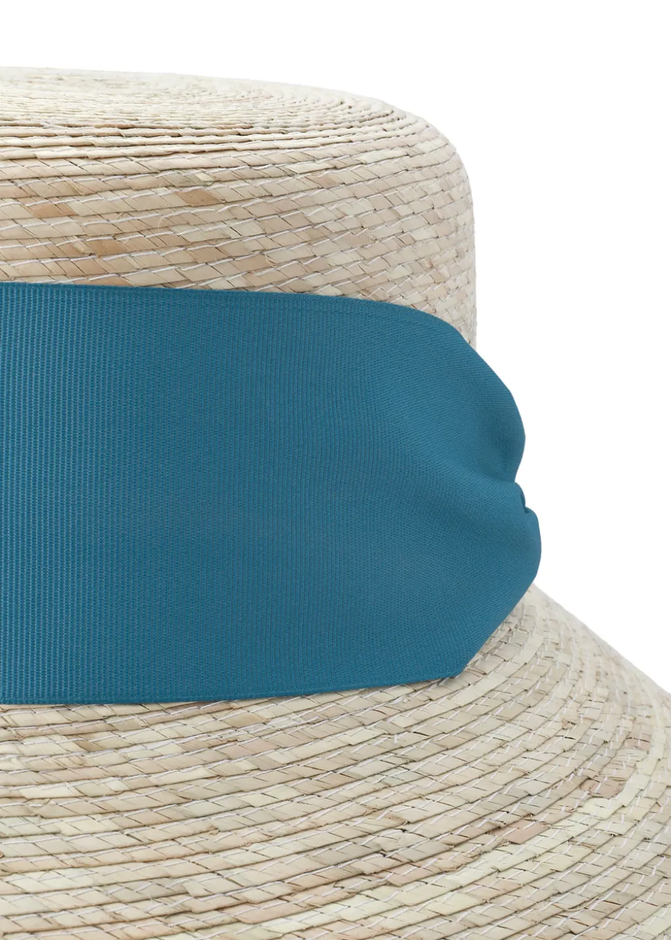 Clematis Bucket Hat With Wide & Short French Blue Grosgrain Ribbon