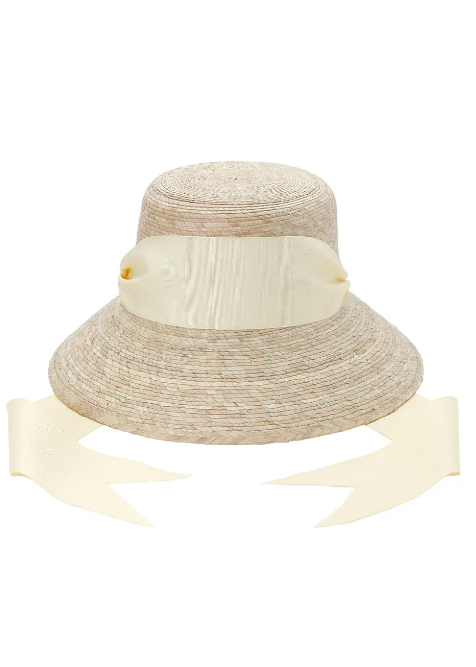 Clematis Bucket Hat with Wide & Short Ivory Grosgrain Ribbon