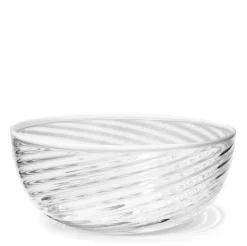 Clementina Swirl Texture Large Bowl with White Rim