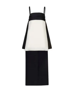 Cleo Mini Dress in Noir & Ivory