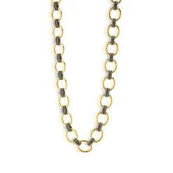 Cleopatra Grande Link Necklace in Gold/Midnight