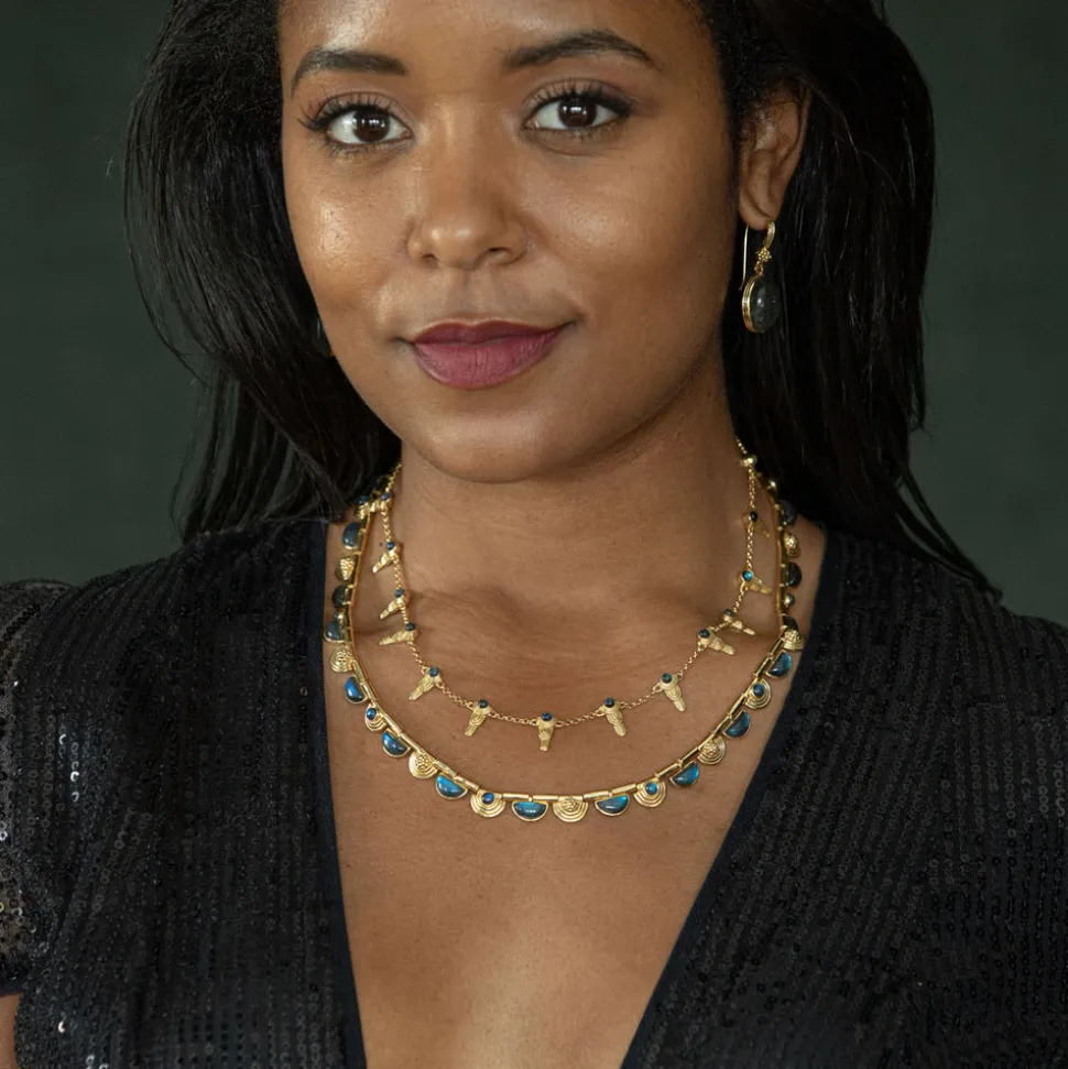 Cleopatra Riviere Necklace in Blue Labradorite