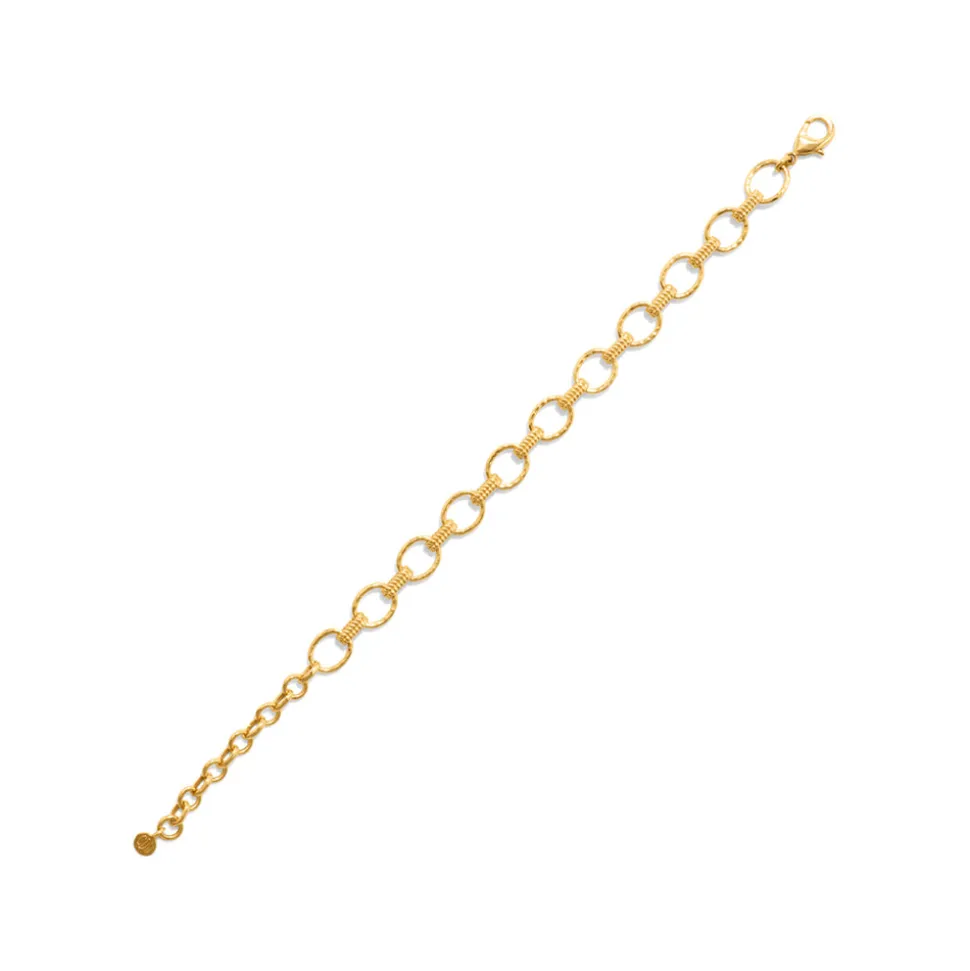 Cleopatra Small Link Bracelet in Hammered Gold