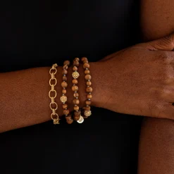 Cleopatra Small Link Bracelet in Hammered Gold