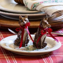 Clever Creatures Fox Salt & Pepper Set in Walnut