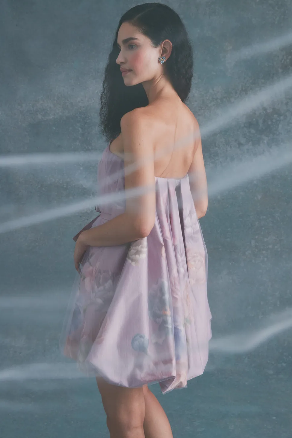 Cloud Dress in Lilac Floral Taffeta