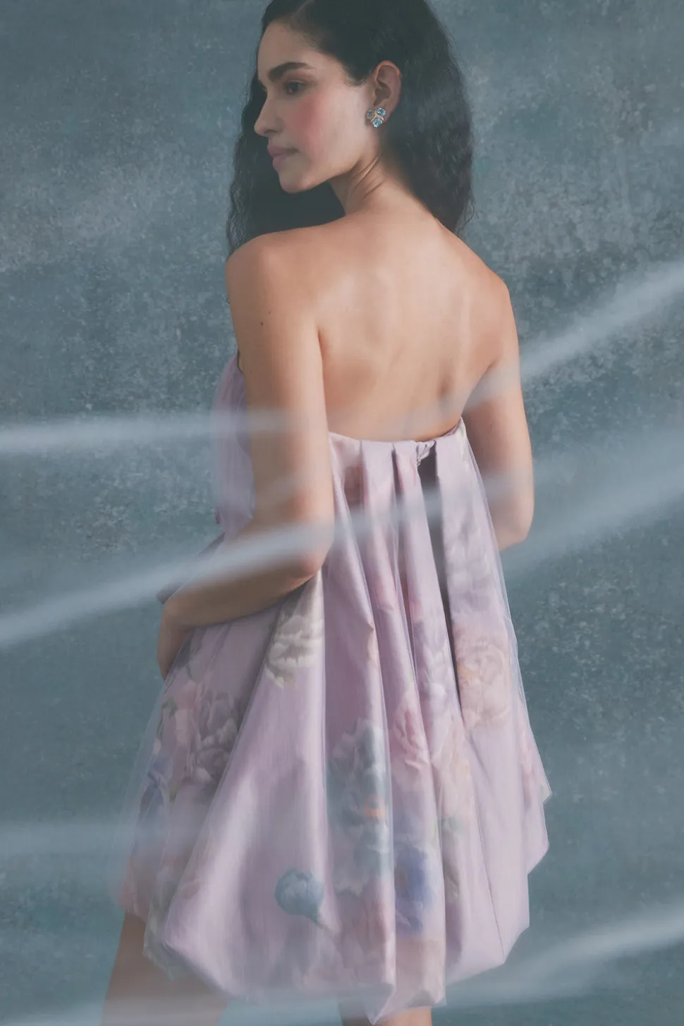 Cloud Dress in Lilac Floral Taffeta