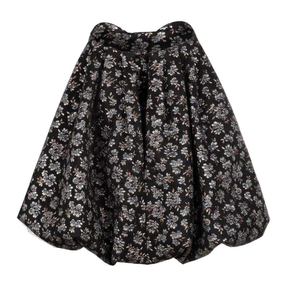 Cloud Dress in Metallic Blue Brocade