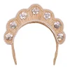 Cloud Shaped Iraca Flower Mother of Pearl Headpiece