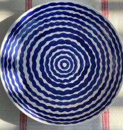 Cobalt Squiggle Serving Bowl