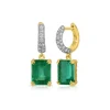 Cobblestone Micro Diamond Hoop with Emerald