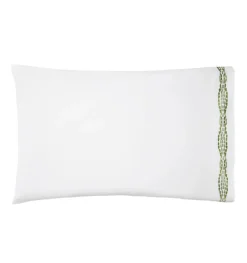 Cobblestones Pillowcase in White & Green