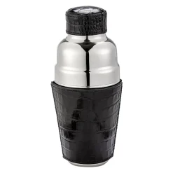 Cocktail Shaker in Crocodile Embossed Leather
