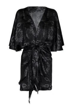 Coco Silk Jacquard Mini Dress in Black