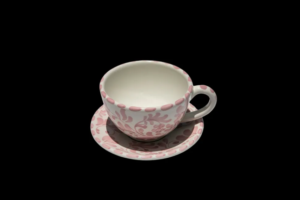 Coffee Cup with Saucer in Rosa