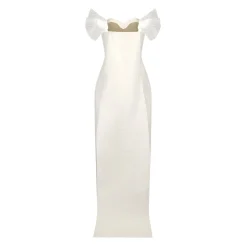 Colette Dress in White Floral Brocade