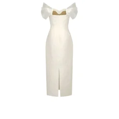 Colette Dress in White Floral Brocade