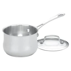 Contour Collection 1 Quart Saucepan with Cover in Stainless Steel