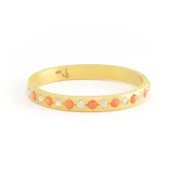 Coral and Diamond Bangle