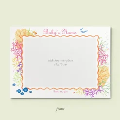 Coral Birth Announcement with Photo
