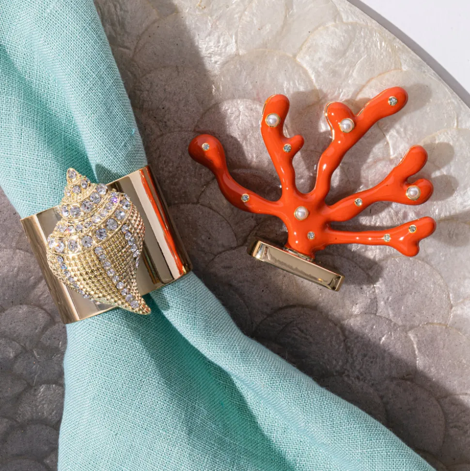 Coral Placecard Holders in Coral, Set of Two