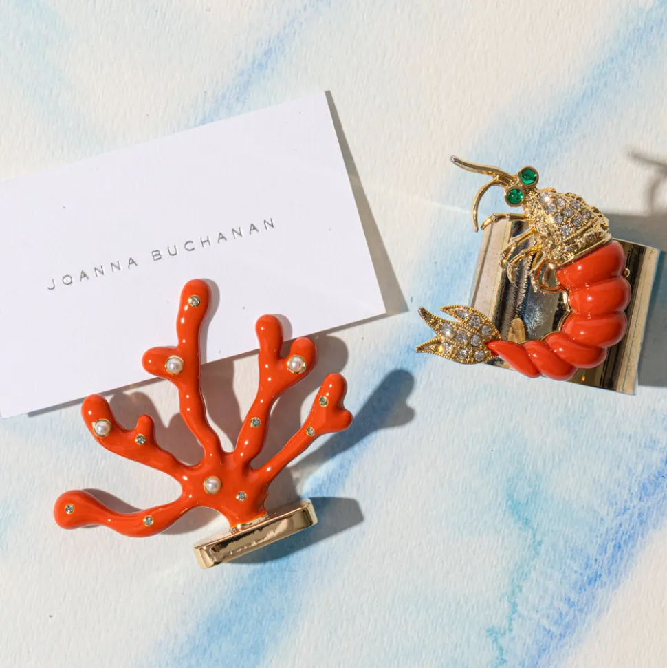 Coral Placecard Holders in Coral, Set of Two