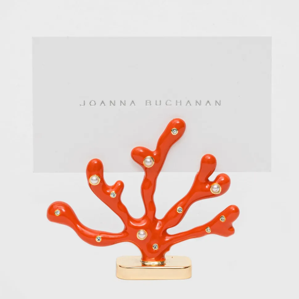 Coral Placecard Holders in Coral, Set of Two