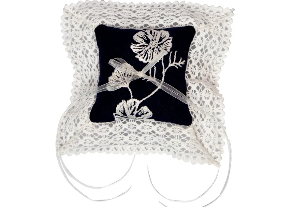 Cosmo Lace Pillow in Navy
