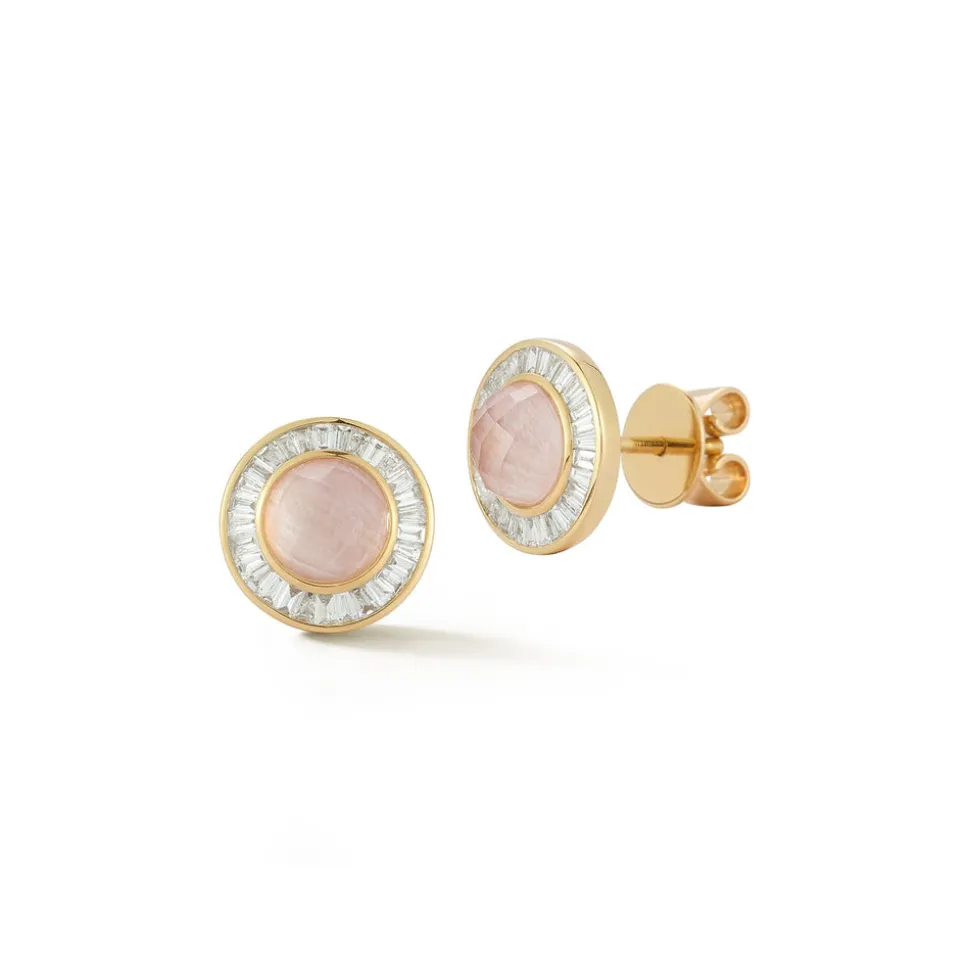Cosmos Studs in Pink Opal