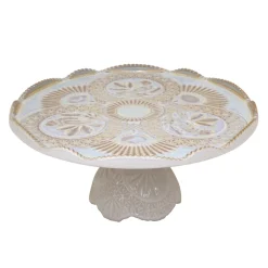 Costa Nova Cristal Collection Footed Plate 12" in Nacar