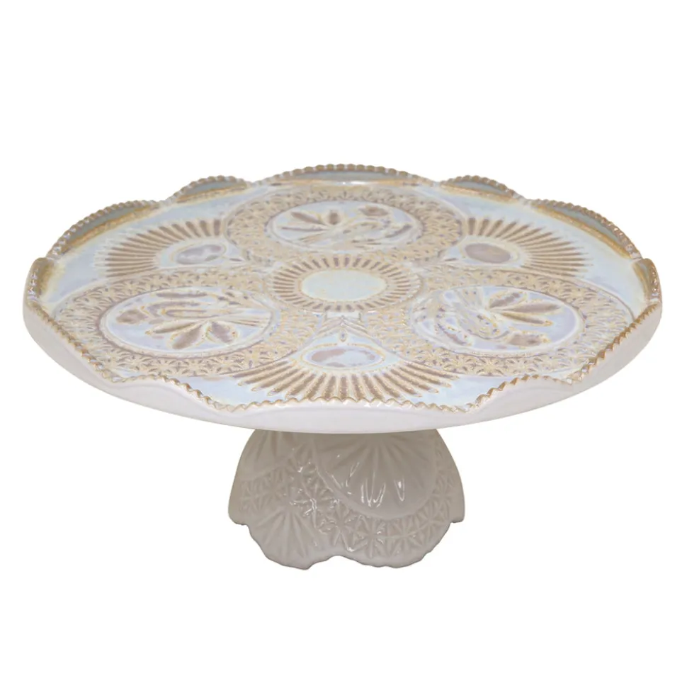 Costa Nova Cristal Collection Footed Plate 12" in Nacar