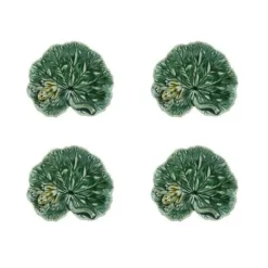 Countryside Leaves Gerarium Leaf with Frog, Set of 4