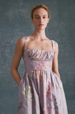 Coupe Dress in Lilac Floral Taffeta